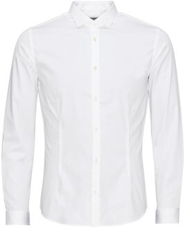 Jack and Jones Premium Heren Overhemd Parma Wit Satijn Super Slim Fit - M