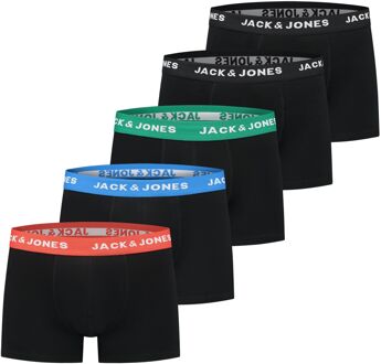 Jack & Jones Achuey Trunk Boxershorts Jongens (5-pack) zwart - rood - blauw - groen - 140
