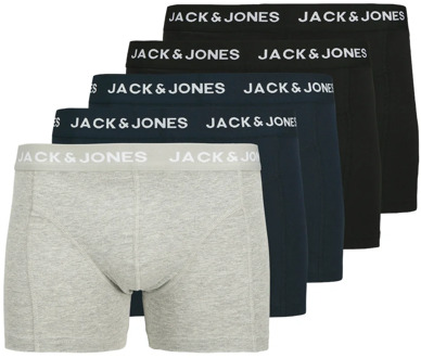 Jack & Jones Anthony Trunk Boxershorts Heren (5-pack) navy - zwart - grijs - L