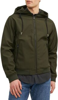 Jack & Jones Basic Hooded Softshell Jas Heren donker groen - L