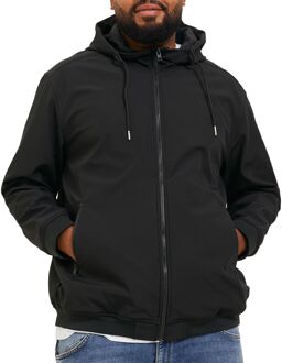 Jack & Jones Basic Hooded Softshell Jas Heren (plussize) zwart - 6XL