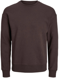 Jack & Jones Basic Sweatshirt met Ronde Hals en Oversized Schouders Jack & Jones , Brown , Heren - XL