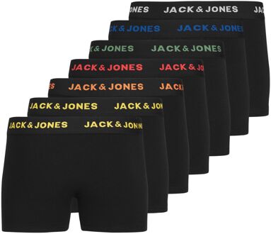 Jack & Jones Basic Trunks Boxershorts Jongens (7-pack) zwart - wit - geel - oranje - rood - groen - blauw - 176