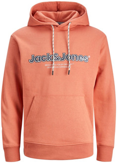 Jack & Jones Basis hoodie met pigmentprint Jack & Jones , Orange , Heren - 2Xl,Xl,L,M,S