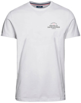 Jack & Jones Basis Logo Print Korte Mouw T-Shirt Jack & Jones , White , Heren - 2Xl,Xl,L