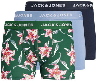Jack & Jones Boxershorts heren microfiber jacfloral trunks 3-pack Print / Multi - S
