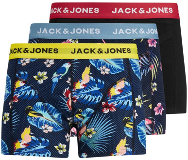 Jack & Jones Boxershorts heren trunks jacflower bird print 3-pack Print / Multi - L