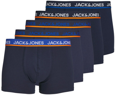 Jack & Jones Boxershorts heren trunks jacpopbasic 5-pack Blauw - L