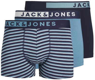 Jack & Jones Boxershorts heren trunks jacston 3-pack Blauw - M