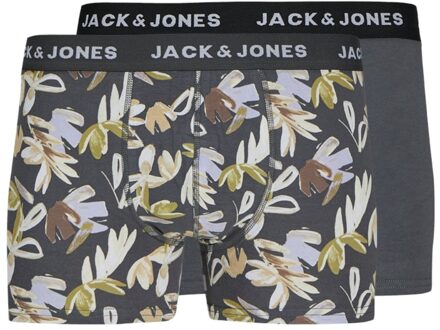 Jack & Jones Boxershorts JACABSTRACT 2-pack Iron Gate-L Grijs - L