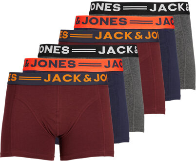 Jack & Jones Boxershorts JACLICHFIELD Trunks 6-pack Burgundy-S - S