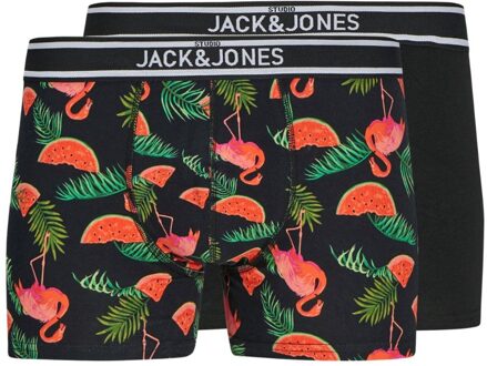 Jack & Jones Boxershorts JACWATERMELON 2-pack Zwart-XL Zwart / Rood - XL
