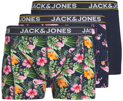 Jack & Jones Boxershorts jongens trunks jacpink flamingoprint 3-pack Print / Multi - 140