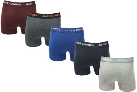 Jack & Jones Boy's Jack Jones Junior Bright 5 Pack Trunks in Multi colour Veelkleurig - 7-8J / 122-128cm