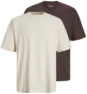 Jack & Jones Bradley Shirts Heren (2-pack) beige - bruin - XL