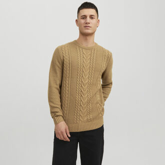 Jack & Jones Caden knit crew neck - maat Bruin