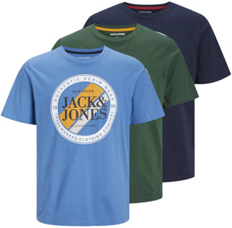 Jack & Jones Casual Print Mix T-Shirt 3 Pack Jack & Jones , Multicolor , Heren
