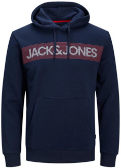 Jack & Jones Corp Logo Hoodie Sweatshirt Jack & Jones , Blue , Heren - M