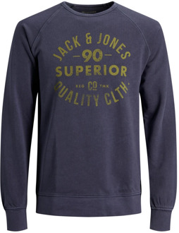 Jack & Jones Crew-neck Logo Sweatshirt Heren Blauw