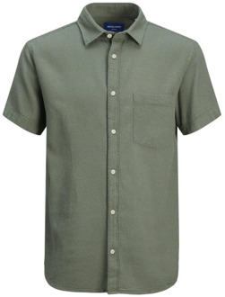 Jack & Jones Dobby Shirt Laurierkrans Groen Jack & Jones , Green , Heren - M,S