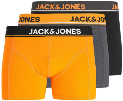 Jack & Jones Effen boxershorts jongens trunks jacgreg 3-pack Oranje - 128