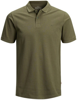 Jack & Jones ESSENTIALS Basic slim fit polo olijfgroen - XS