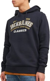 Jack & Jones Essentials Logo 2 Hoodie Heren navy - wit - geel - XL