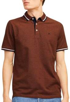 Jack & Jones Essentials Paulos Polo Heren bruin - wit - donkerblauw - L