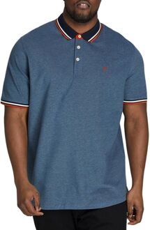 Jack & Jones Essentials Paulos Polo Heren (plussize) blauw - rood - wit - 2XL