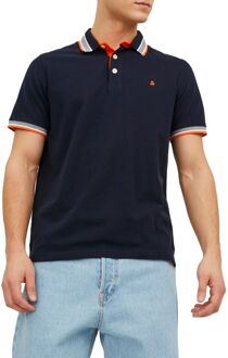 Jack & Jones Essentials Paulos Polo Heren zwart - grijs - oranje - XL