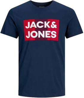 Jack & Jones ESSENTIALS T-shirt Jjecorp met logo donkerblauw - XL