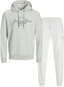 Jack & Jones Ferris Sweat Joggingpak Heren lichtgrijs - zwart - wit