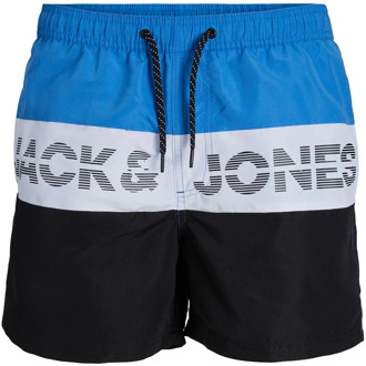 Jack & Jones Fiji Colorblock Zwemshort Jongens blauw - wit - zwart - 140