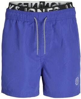 Jack & Jones Fiji WB Zwemshort Jongens blauw - zwart - wit - 140