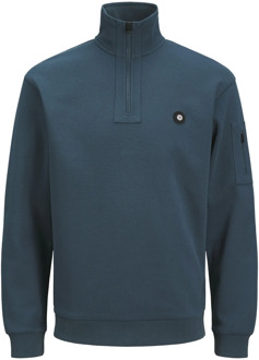 Jack & Jones Half Zip Sweatshirt Midnight Navy Blue Jack & Jones , Blue , Heren - 2Xl,Xl,L,M,S