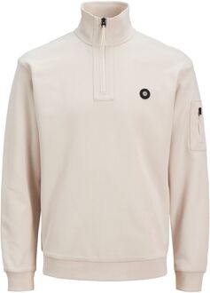 Jack & Jones Half Zip Sweatshirt Moonbeam Beige Jack & Jones , Beige , Heren - 2Xl,Xl,L,M,S