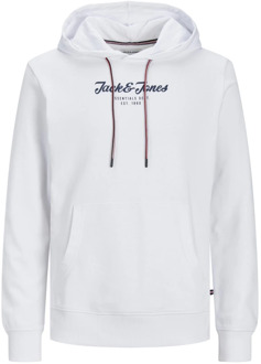 Jack & Jones Henry Hoodie met Logo Print Jack & Jones , White , Heren - 2Xl,Xl,L,M,S