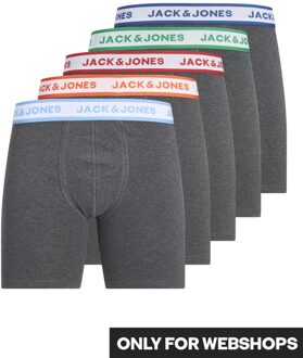 Jack & Jones Heren boxershort jacmilo boxer briefs 5-pack donkergrijs Print / Multi
