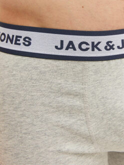 Jack & Jones Heren boxershort lange pijp jacsolid boxer briefs 3-pack grijs/wit/blauw Veelkleurig - M