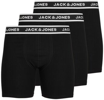 Jack & Jones Heren boxershort lange pijp jacsolid boxer briefs 3-pack Zwart - M