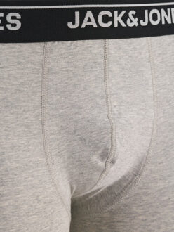 Jack & Jones Heren boxershorts lange pijp jachenry boxer briefs 3-pack grijs/zwart - maat M Veelkleurig