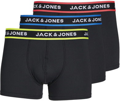 Jack & Jones Heren boxershorts microfiber trunks jacthom effen 3-pack Zwart