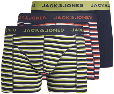 Jack & Jones Heren boxershorts trunks jacandrÉ groen/rood/donkerblauw 3-pack - M