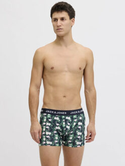 Jack & Jones Heren boxershorts trunks jacflamingo flamingo print 7-pack donkerblauw/zwart Veelkleurig - XL