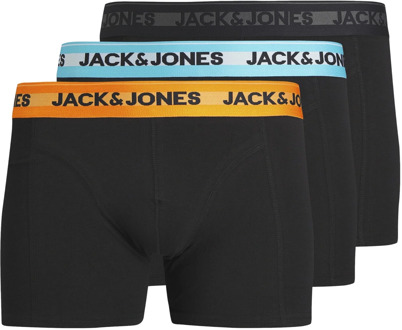 Jack & Jones Heren boxershorts trunks jachudson bamboe 3-pack Zwart - M