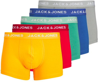 Jack & Jones Heren boxershorts trunks jaclarry effen 5-pack Print / Multi