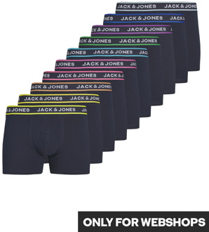 Jack & Jones Heren boxershorts trunks jaclime navy r 10-pack Blauw - L