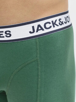 Jack & Jones Heren boxershorts trunks jacnolan 5-pack effen groen/donkerblauw Veelkleurig - S