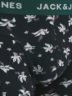 Jack & Jones Heren boxershorts trunks jactodd gebloemd 3-pack Veelkleurig - L