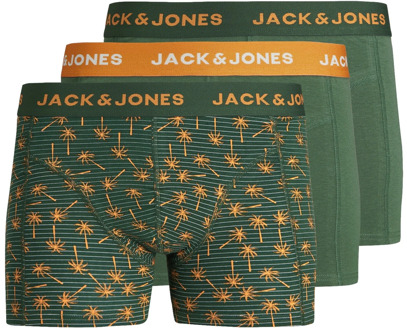 Jack & Jones Heren boxershorts trunks jacula /oranje 3-pack Groen - M